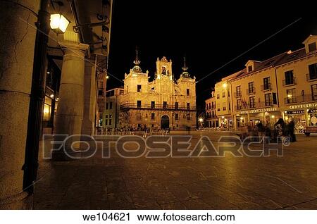 Stock Image - Main square and Town Hall, Astorga, Way of St James, Leon province, Castilla-Leon, Spain. Fotosearch