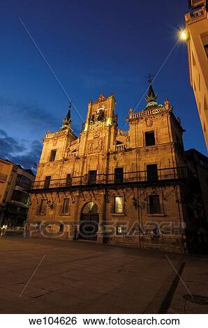 Main square and Town Hall, Astorga, Way of St James, Leon province, Castilla-Leon, Spain View Large Photo Image Stock Photograph - Main square and Town Hall, Astorga, Way of St James, Leon province, Castilla-Leon, Spain. Fotosearch
