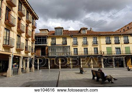 Main square, Astorga, Way of St James, Leon province, Castilla-Leon, Spain View Large Photo Image Stock Photograph - Main square, Astorga, Way of St James, Leon province, Castilla-Leon, Spain. Fotosearch