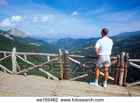 Man at viewpoint. Piedras Luengas pass, Palencia province, Castilla León, Spain. View Large Photo Image Stock Image - Man at viewpoint. Piedras Luengas pass, Palencia province, Castilla León, Spain.. Fotosearch