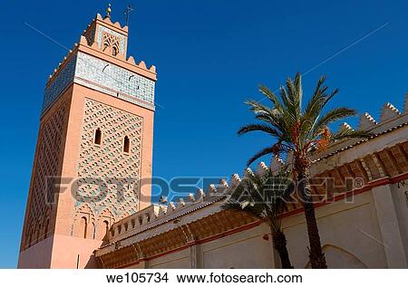 Minaret of the Kasbah Mosque in the medina of Marrakech Morocco View Large Photo Image Picture - Minaret of the Kasbah Mosque in the medina of Marrakech Morocco. Fotosearch