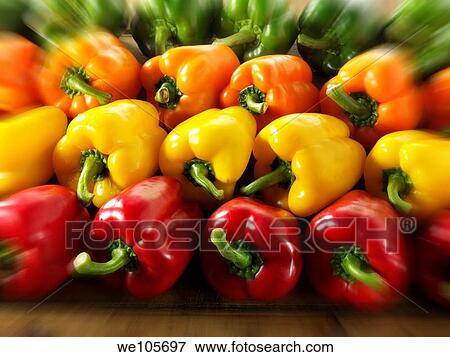 Mixed red, green, yellow & orange fresh bell peppers photos, pictures & images View Large Photo Image Stock Photo - Mixed red, green, yellow & orange fresh bell peppers photos, pictures & images. Fotosearch