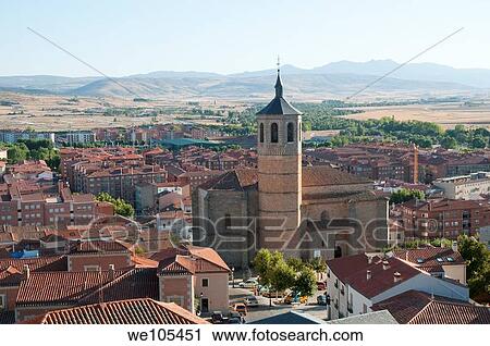 Modern city from the top of the City Wall. Ávila, Castilla León, Spain. View Large Photo Image Stock Image - Modern city from the top of the City Wall. Ávila, Castilla León, Spain.. Fotosearch