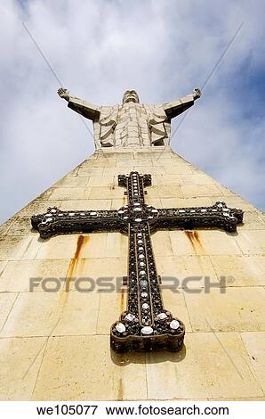 Stock Photo - Monument to the Sacred Heart at mount Naranco, Oviedo, Asturias, Spain. Fotosearch