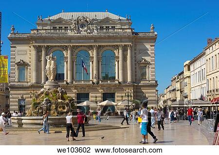 Opera building at Place de la Comedie, Montpellier, Herault, Languedoc-Roussillon, France View Large Photo Image Stock Image - Opera building at Place de la Comedie, Montpellier, Herault, Languedoc-Roussillon, France. Fotosearch