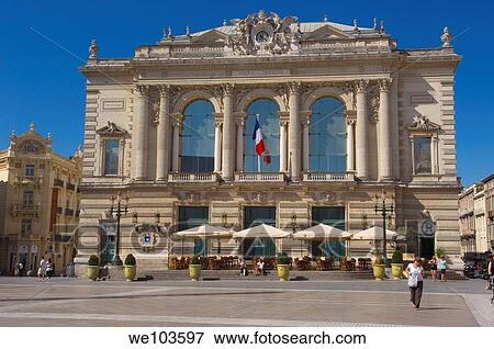 Opera building at Place de la Comedie, Montpellier, Herault, Languedoc-Roussillon, France View Large Photo Image Stock Photo - Opera building at Place de la Comedie, Montpellier, Herault, Languedoc-Roussillon, France. Fotosearch
