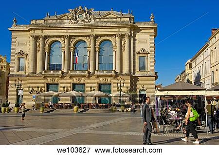 Opera building at Place de la Comedie, Montpellier, Herault, Languedoc-Roussillon, France View Large Photo Image Stock Photo - Opera building at Place de la Comedie, Montpellier, Herault, Languedoc-Roussillon, France. Fotosearch