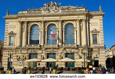 Opera building at Place de la Comedie, Montpellier, Herault, Languedoc-Roussillon, France View Large Photo Image Stock Photo - Opera building at Place de la Comedie, Montpellier, Herault, Languedoc-Roussillon, France. Fotosearch