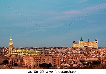 Overview at evening. Toledo, Spain. View Large Photo Image Stock Image - Overview at evening. Toledo, Spain.. Fotosearch