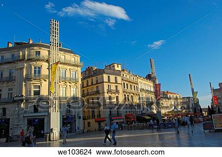 Place de la Comedie, Montpellier, Herault, Languedoc-Roussillon, France View Large Photo Image Picture - Place de la Comedie, Montpellier, Herault, Languedoc-Roussillon, France. Fotosearch