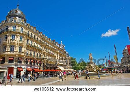 Stock Image - Place de la Comedie, Montpellier, Herault, Languedoc-Roussillon, France. Fotosearch