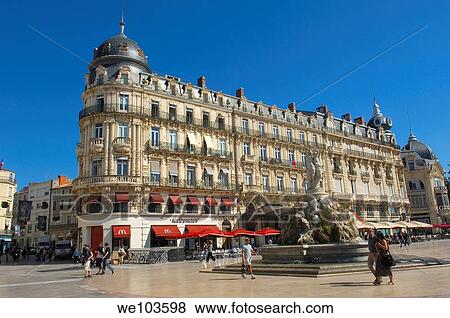 Stock Photo - Place de la Comedie, Montpellier, Herault, Languedoc-Roussillon, France. Fotosearch