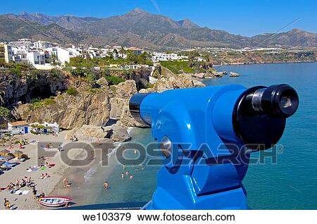 Playa Calahonda, view from Balcon de Europa, Nerja, Costa del Sol, Malaga province, Andalusia, Spain View Large Photo Image Stock Photo - Playa Calahonda, view from Balcon de Europa, Nerja, Costa del Sol, Malaga province, Andalusia, Spain. Fotosearch