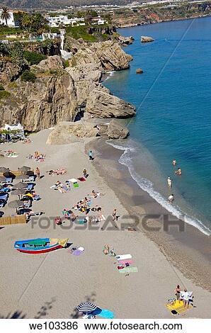 Stock Photograph - Playa de Calahonda Beach, Nerja, Axarquia, Costa del Sol, Malaga province, Andalusia, Spain. Fotosearch