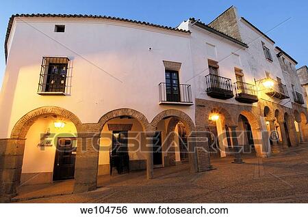 Plaza Chica at dusk, Zafra, Badajoz province, Extremadura, Spain View Large Photo Image Stock Photograph - Plaza Chica at dusk, Zafra, Badajoz province, Extremadura, Spain. Fotosearch