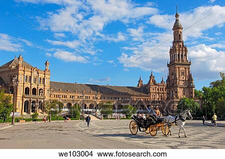 Plaza de España in Maria Luisa Park, Seville, Andalusia, Spain View Large Photo Image Picture - Plaza de España in Maria Luisa Park, Seville, Andalusia, Spain. Fotosearch