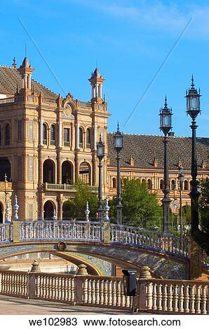 Plaza de España in Maria Luisa Park, Seville, Andalusia, Spain View Large Photo Image Stock Image - Plaza de España in Maria Luisa Park, Seville, Andalusia, Spain. Fotosearch