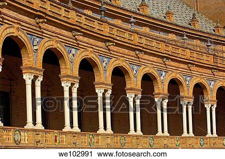 Plaza de España in Maria Luisa Park, Seville, Andalusia, Spain View Large Photo Image Stock Image - Plaza de España in Maria Luisa Park, Seville, Andalusia, Spain. Fotosearch
