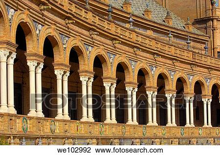 Plaza de España in Maria Luisa Park, Seville, Andalusia, Spain View Large Photo Image Stock Image - Plaza de España in Maria Luisa Park, Seville, Andalusia, Spain. Fotosearch