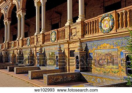 Plaza de España in Maria Luisa Park, Seville, Andalusia, Spain View Large Photo Image Stock Image - Plaza de España in Maria Luisa Park, Seville, Andalusia, Spain. Fotosearch