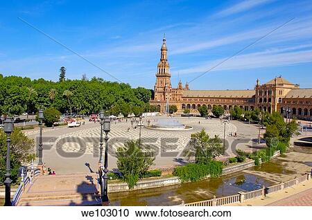 Plaza de España in Maria Luisa Park, Seville, Andalusia, Spain View Large Photo Image Stock Image - Plaza de España in Maria Luisa Park, Seville, Andalusia, Spain. Fotosearch