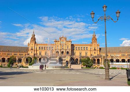 Plaza de España in Maria Luisa Park, Seville, Andalusia, Spain View Large Photo Image Stock Image - Plaza de España in Maria Luisa Park, Seville, Andalusia, Spain. Fotosearch