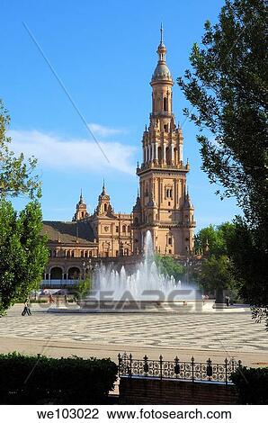 Plaza de España in Maria Luisa Park, Seville, Andalusia, Spain View Large Photo Image Stock Image - Plaza de España in Maria Luisa Park, Seville, Andalusia, Spain. Fotosearch
