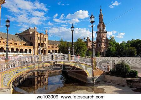 Plaza de España in Maria Luisa Park, Seville, Andalusia, Spain View Large Photo Image Stock Photo - Plaza de España in Maria Luisa Park, Seville, Andalusia, Spain. Fotosearch