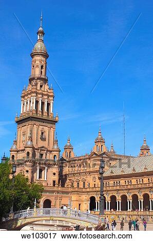 Plaza de España in Maria Luisa Park, Seville, Andalusia, Spain View Large Photo Image Stock Photo - Plaza de España in Maria Luisa Park, Seville, Andalusia, Spain. Fotosearch