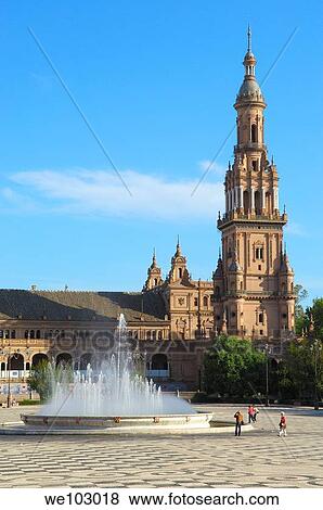 Plaza de España in Maria Luisa Park, Seville, Andalusia, Spain View Large Photo Image Stock Photo - Plaza de España in Maria Luisa Park, Seville, Andalusia, Spain. Fotosearch