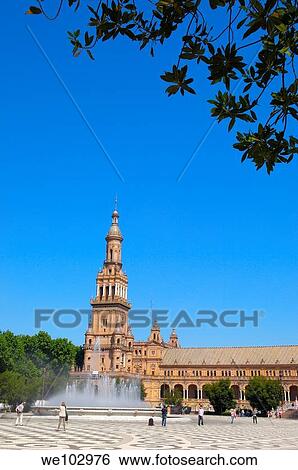 Plaza de España in Maria Luisa Park, Seville, Andalusia, Spain View Large Photo Image Stock Photograph - Plaza de España in Maria Luisa Park, Seville, Andalusia, Spain. Fotosearch