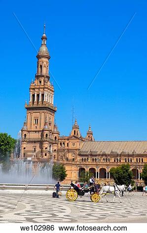 Plaza de España in Maria Luisa Park, Seville, Andalusia, Spain View Large Photo Image Stock Photograph - Plaza de España in Maria Luisa Park, Seville, Andalusia, Spain. Fotosearch