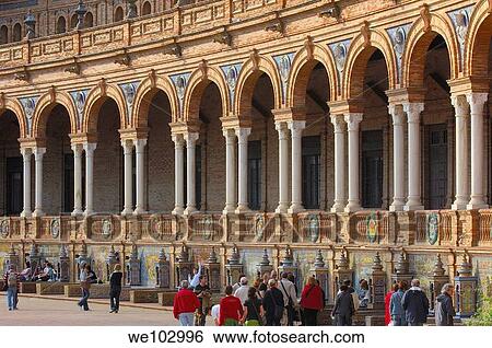 Plaza de España in Maria Luisa Park, Seville, Andalusia, Spain View Large Photo Image Stock Photograph - Plaza de España in Maria Luisa Park, Seville, Andalusia, Spain. Fotosearch