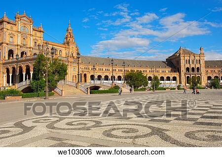 Plaza de España in Maria Luisa Park, Seville, Andalusia, Spain View Large Photo Image Stock Photograph - Plaza de España in Maria Luisa Park, Seville, Andalusia, Spain. Fotosearch
