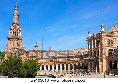 Plaza de España in Maria Luisa Park, Seville, Andalusia, Spain View Large Photo Image Stock Photograph - Plaza de España in Maria Luisa Park, Seville, Andalusia, Spain. Fotosearch