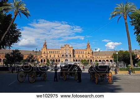 Stock Photography - Plaza de España in Maria Luisa Park, Seville, Andalusia, Spain. Fotosearch