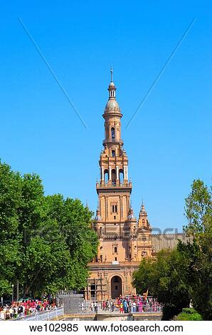 Plaza de España in Maria Luisa Park, Seville, Andalusia, Spain View Large Photo Image Stock Photography - Plaza de España in Maria Luisa Park, Seville, Andalusia, Spain. Fotosearch