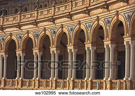 Plaza de España in Maria Luisa Park, Seville, Andalusia, Spain View Large Photo Image Stock Photography - Plaza de España in Maria Luisa Park, Seville, Andalusia, Spain. Fotosearch