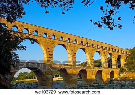 Pont du Gard Roman aqueduct, Gard, Languedoc-Roussillon, France View Large Photo Image Stock Photo - Pont du Gard Roman aqueduct, Gard, Languedoc-Roussillon, France. Fotosearch