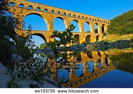 Pont du Gard Roman aqueduct, Gard, Languedoc-Roussillon, France View Large Photo Image Stock Photograph - Pont du Gard Roman aqueduct, Gard, Languedoc-Roussillon, France. Fotosearch