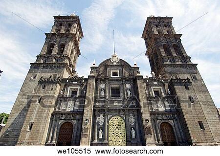 Stock Photography - Puebla Cathedral Puebla Mexico. Fotosearch