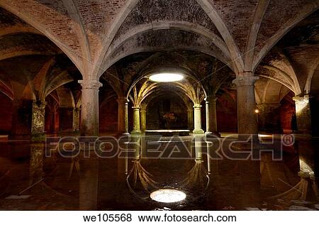 Reflection of skylight in underground Portuguese cistern in the old city of El Jadida Morocco View Large Photo Image Stock Photo - Reflection of skylight in underground Portuguese cistern in the old city of El Jadida Morocco. Fotosearch