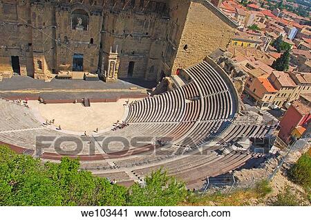 Stock Image - Roman theatre, Unesco World Heritage Site, Orange, Vaucluse, Provence-Alpes-Côte d´Azur, France. Fotosearch