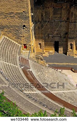 Roman theatre, Unesco World Heritage Site, Orange, Vaucluse, Provence-Alpes-Côte d´Azur, France View Large Photo Image Stock Photograph - Roman theatre, Unesco World Heritage Site, Orange, Vaucluse, Provence-Alpes-Côte d´Azur, France. Fotosearch