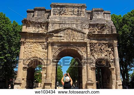 Roman Triumphal Arch of Orange, Unesco World Heritage Site, Orange, Vaucluse, Provence-Alpes-Côte d´Azur, France View Large Photo Image Picture - Roman Triumphal Arch of Orange, Unesco World Heritage Site, Orange, Vaucluse, Provence-Alpes-Côte d´Azur, France. Fotosearch