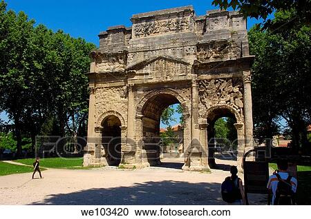 Roman Triumphal Arch of Orange, Unesco World Heritage Site, Orange, Vaucluse, Provence-Alpes-Côte d´Azur, France View Large Photo Image Stock Image - Roman Triumphal Arch of Orange, Unesco World Heritage Site, Orange, Vaucluse, Provence-Alpes-Côte d´Azur, France. Fotosearch
