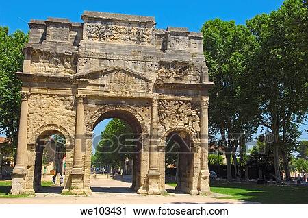 Roman Triumphal Arch of Orange, Unesco World Heritage Site, Orange, Vaucluse, Provence-Alpes-Côte d´Azur, France View Large Photo Image Stock Image - Roman Triumphal Arch of Orange, Unesco World Heritage Site, Orange, Vaucluse, Provence-Alpes-Côte d´Azur, France. Fotosearch