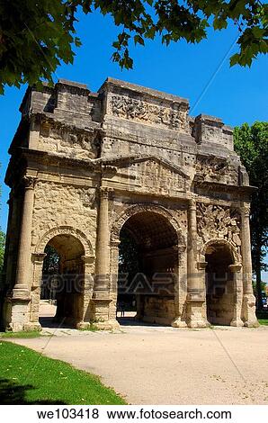 Roman Triumphal Arch of Orange, Unesco World Heritage Site, Orange, Vaucluse, Provence-Alpes-Côte d´Azur, France View Large Photo Image Stock Photo - Roman Triumphal Arch of Orange, Unesco World Heritage Site, Orange, Vaucluse, Provence-Alpes-Côte d´Azur, France. Fotosearch