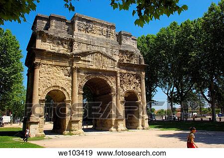 Roman Triumphal Arch of Orange, Unesco World Heritage Site, Orange, Vaucluse, Provence-Alpes-Côte d´Azur, France View Large Photo Image Stock Photo - Roman Triumphal Arch of Orange, Unesco World Heritage Site, Orange, Vaucluse, Provence-Alpes-Côte d´Azur, France. Fotosearch