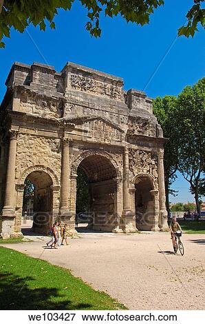 Roman Triumphal Arch of Orange, Unesco World Heritage Site, Orange, Vaucluse, Provence-Alpes-Côte d´Azur, France View Large Photo Image Stock Photo - Roman Triumphal Arch of Orange, Unesco World Heritage Site, Orange, Vaucluse, Provence-Alpes-Côte d´Azur, France. Fotosearch